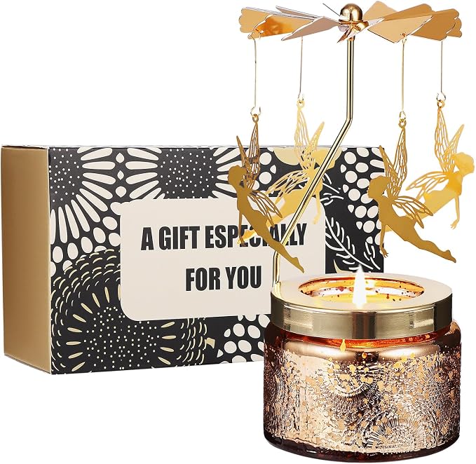 Girl with Wings Rotating Candle, Gifts for Women Mom Daughter Sister Wife | Birthday Gifts for Women Friendship, Unique Scented Candle Gift for Christmas Anniversary Mothers Day