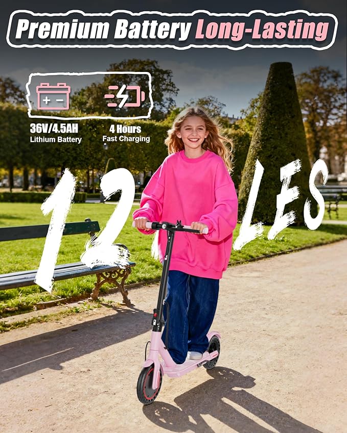 Maxshot Electric Scooter, 8.5" /10" /14" Tire, 16/19/22 Mph Top Speed, 12/16/21/27/28/49/50 Miles Long Range, Folding Escooter for Adults and Kids with Seat Bag, Dual Braking, Dual Suspension, App