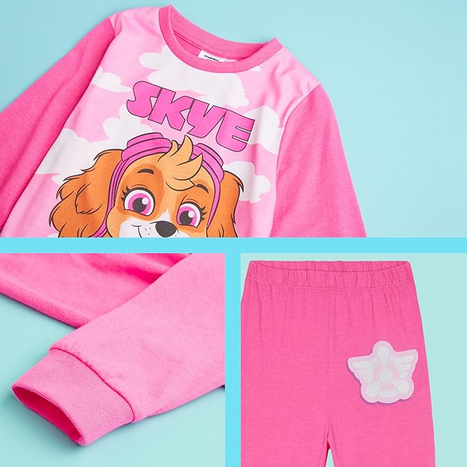 Get Trend 2 Pc Pajamas Set for Girls, Toddlers, PJs for Kids, Sleepwear with T Shirt, PJ Pants, for Girls
