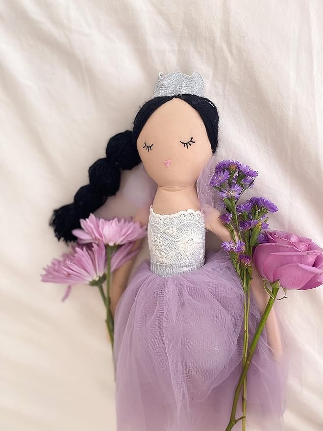 MON AMI Princess Violette Designer Doll – 22”, Soft & Elegant Stuffed Plush Princess Doll, Use as Toy or Room Decor