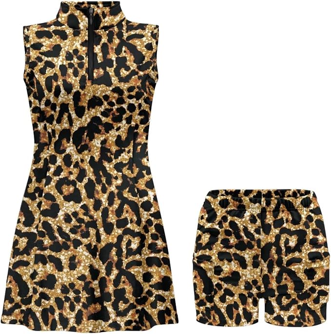 Golf Dress Tennis Dresses for Women with Built in Shorts and Pockets Sleeveless Athletic Dress Workout Dress