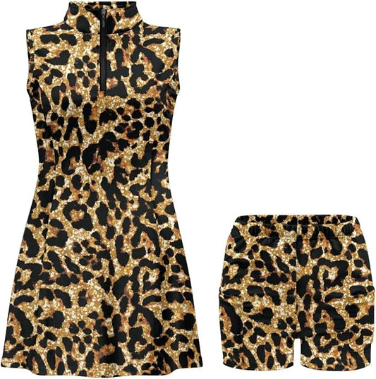 Golf Dress Tennis Dresses for Women with Built in Shorts and Pockets Sleeveless Athletic Dress Workout Dress