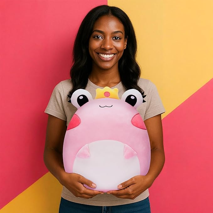 Original 13.5-inch Large Frog Plush Pillow Stuffed Animal Toy,Big Size Cute Soft Toys Kawaii Cuddle Plushie,Gift for Girls Boys Children