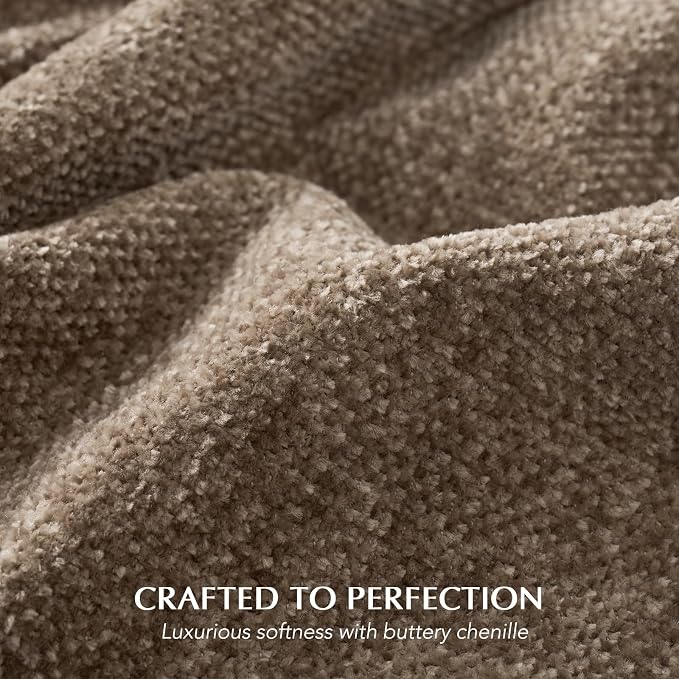 Chenille Knit Throw Blanket for Couch, 60"x80", Mocha Brown | Cozy Plush Fuzzy Knittd Throw with Tassels, Lightweight, Decorative, Farmhouse Decor, Ideal for Bed Sofa Gift, All Seasons