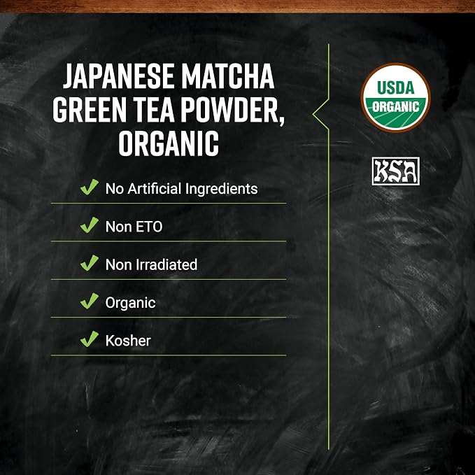 Frontier Co-op Organic Japanese Matcha Green Tea Powder, 1-Pound Bulk, Heavy Body with Vegetal Flavor, Kosher, Non Irradiated