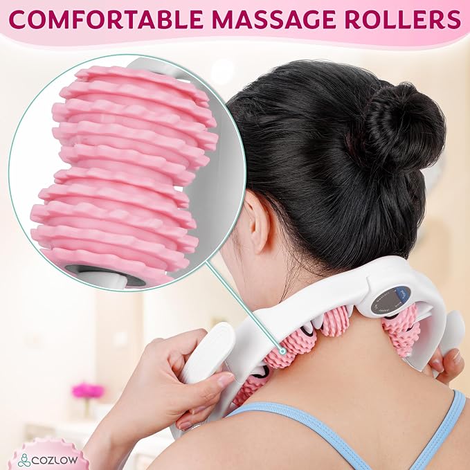 COZLOW Cellulite Massage Roller - Pink - Anti-Cellulite Massager with Detachable Roller Handles for Thighs, Legs & Buttocks - Fascia Massage Tool for Lymphatic Drainage & Deep Tissue Therapy