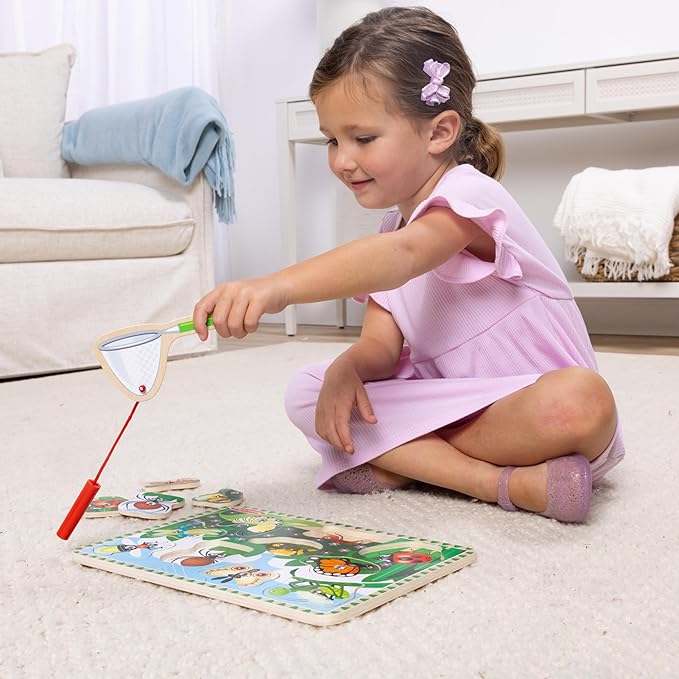 Melissa & Doug Magnetic Wooden Bug-Catching Puzzle Game (10 pcs)