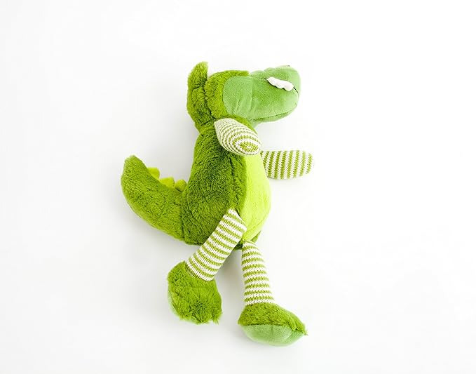 MON AMI Allister the Alligator Stuffed Animal 14”, Green Plush Alligator with Knit Arms, Reptile Plush Toy for Kids of All ages