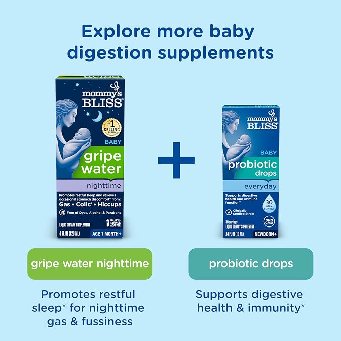 Mommy's Bliss Original Gripe Water, Gas and Colic Relief, Gentle and Safe, Made for Infants, 2 Weeks+, 4 Fl Oz (Pack of 4)