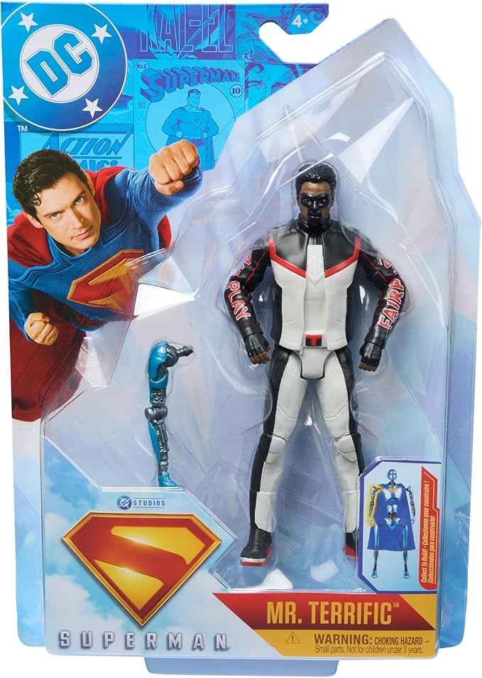DC Comics, Superman, Mr. Terrific, 6-Inch Action Figure, Authentic Superman Movie Styling, Super Heroes Kids Toys for Boys and Girls Ages 4 and Up