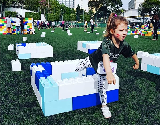 EverBlock 12” x 6” Full Size Building Block Finishing Cap Bulk Pack | Giant Building Blocks | Easy to Connect & Reuse | Indoor & Outdoor Use | Build Displays & Structures | Light Blue