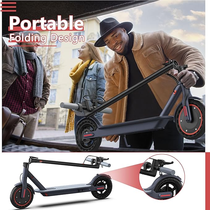 Maxshot Electric Scooter, 8.5" /10" /14" Tire, 16/19/22 Mph Top Speed, 12/16/21/27/28/49/50 Miles Long Range, Folding Escooter for Adults and Kids with Seat Bag, Dual Braking, Dual Suspension, App