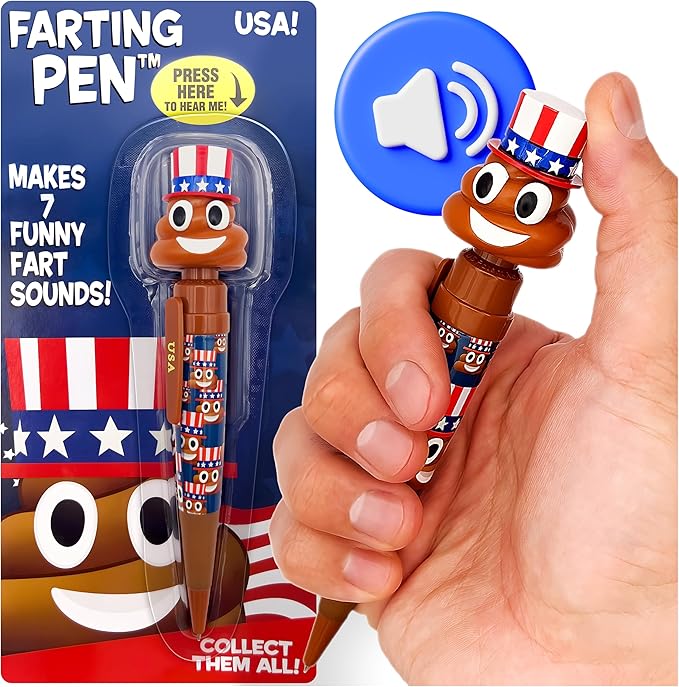 Farting Poop Pen with Multiple Funny Sounds - Perfect Halloween Games & Novelty Gift for Teens, Kids & Boys - Pen & Prank Toy for Halloween Parties, Games & Family Fun All Day (USA)