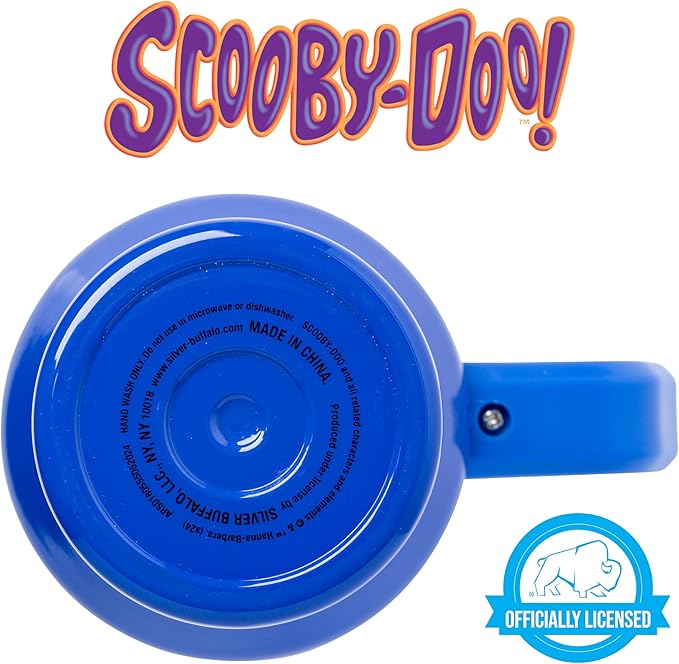 Silver Buffalo Scooby-Doo “Where Are You!” Double Walled Stainless Steel Tumbler with Handle Featuring The Mystery Machine, Fits in Standard Cup Holder, 40 Ounces