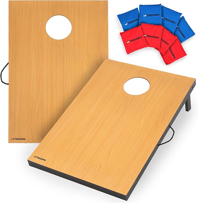 Triumph Tournament 2' x 3' Cornhole Set with 8 All-Weather Bean Bags – Durable Tailgate Game Boards for Backyard BBQs, Camping, Family Activities, and Outdoor Summer Party Fun