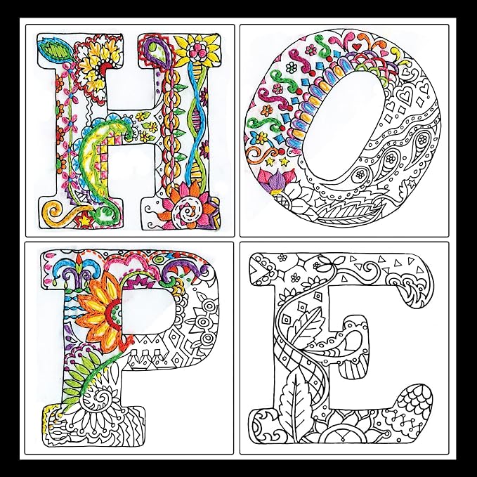 Design Works Crafts Hope Zenbroidery Kit, 12" x 12", Various