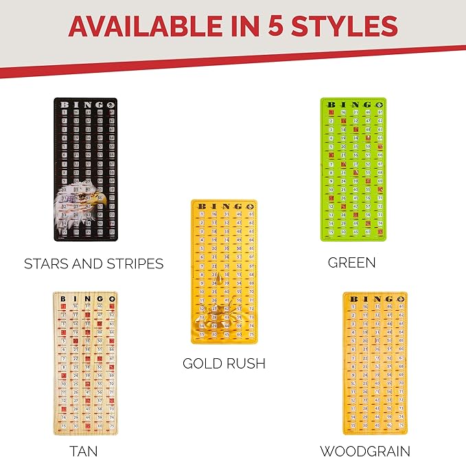 MR CHIPS Jam-Proof Finger Tip Master Bingo Card with Sliding Windows Large Cardboard Calling Cards Green Style