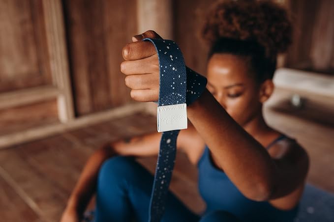 yogadesignlab | The Yoga Strap | Luxurious, Extra Long, Super Soft, Eco Printed | Studio Quality, Adjustable | Safely Stretch Further and Hold Longer | 8 ft Long