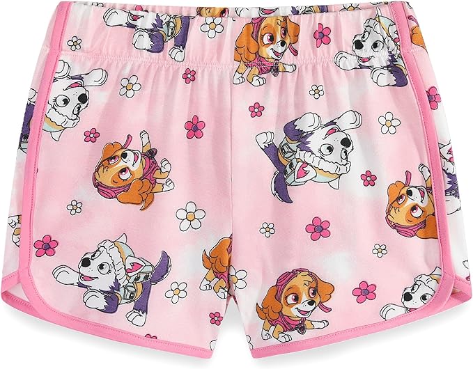 Paw Patrol Nickelodeon Girls Mix and Match 5 Piece Outfit Set with Tops, Leggings, Shorts & Scrunchie for Toddler and Big Kid