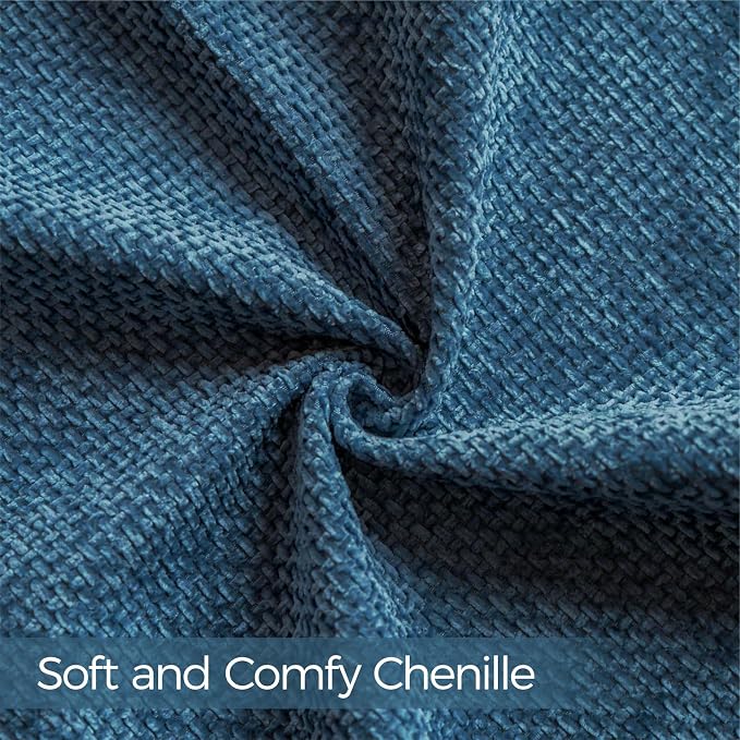 a moment Ocean Blue Chenille Throw Pillow Covers 12x20 Inch Pack of 2 Modern Decorative Throw Pillow Covers Farmhouse Cross Covers Home Decor for Sofa Bedroom Living Room
