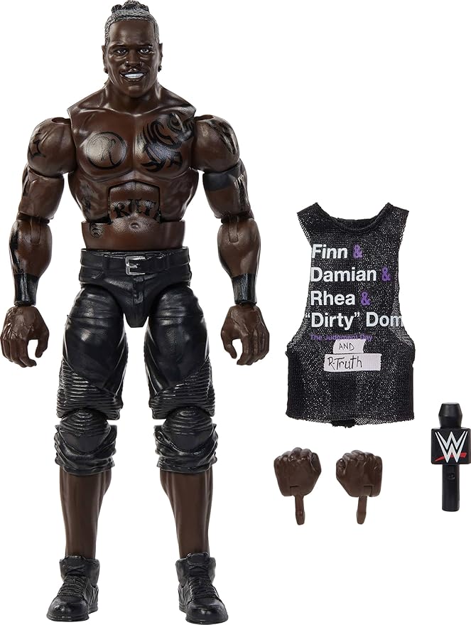 Mattel WWE Elite Action Figure & Accessories, Series #115 6-inch Collectible R-Truth with 25 Articulation Points & Swappable Hands