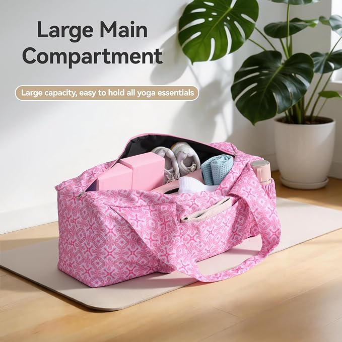 BOULDER BEE Yoga Mat Bag with Wet Pocket, Large Yoga Mat Carrier Fits All Your Stuff, Personalized Yoga Gifts, Gym Tote Bag for Women