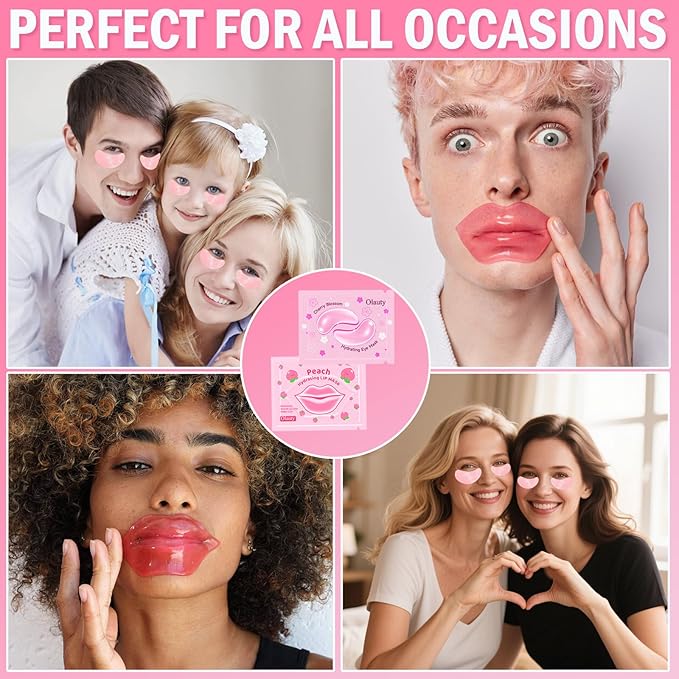 30 Pairs Lip Mask & Under Eye Patches, Pink Collagen Eye Mask Pads, Lip Mask Skincare, Bridesmaid Gifts, Bachelorette Party Favors, Mothers Day Gifts, Teacher Appreciation Gifts, Bulk Gifts for Women