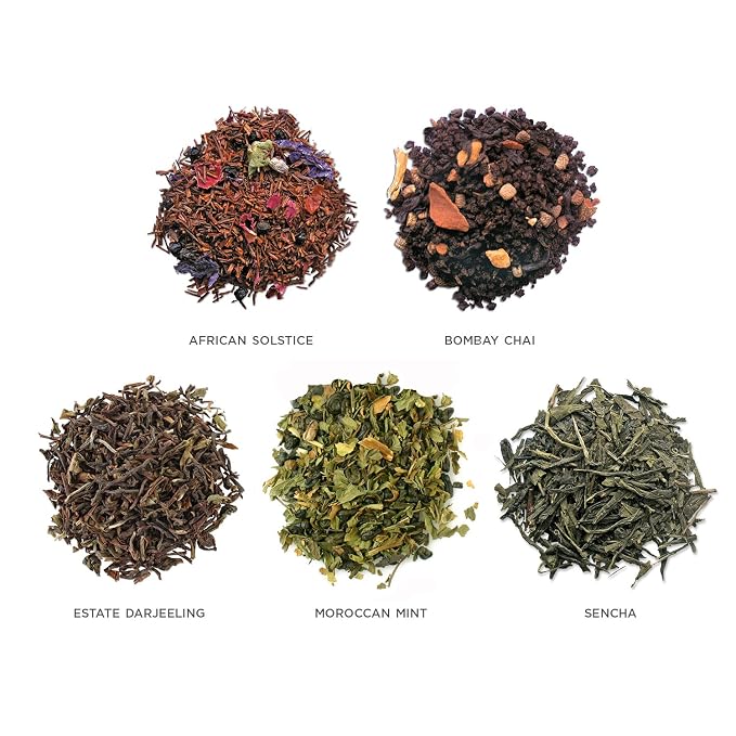 Tea Forte Single Steeps Loose Leaf Tea Sampler, Assorted Variety Tea Box, 15 Single Serve Pouches, World of Teas Tea