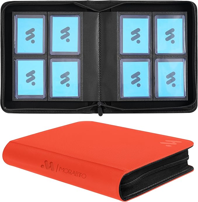Top Loader Binder, Holds 128 Top Loaders,4 Pocket Top Loader Binders for 3" x 4" Rigid Cards,Card Album Folder for Hard Plastic Top Loaders