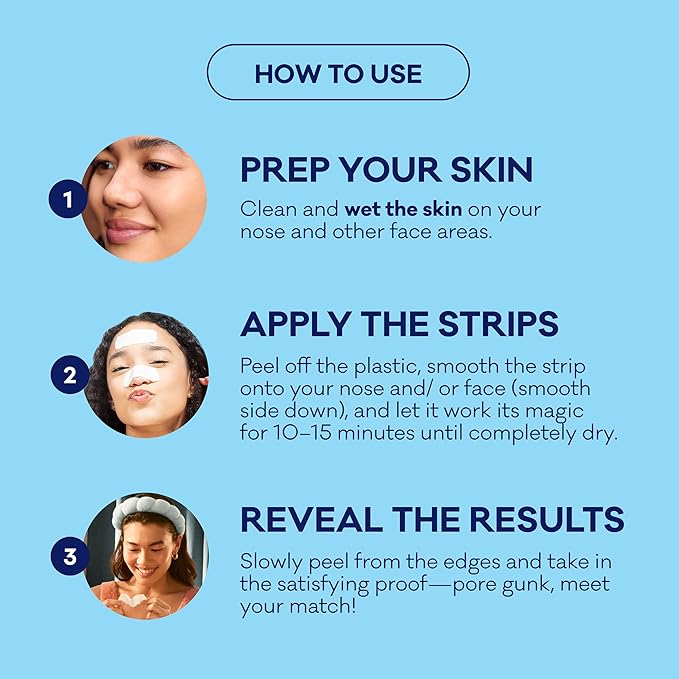 Bioré Nose+Face Blackhead Remover Strips, Deep Cleansing Strips for Nose, Chin, or Forehead, Instant Blackhead Removal and Pore Unclogging, Oil-free, Non-Comedogenic Use, Value Size 24 Count