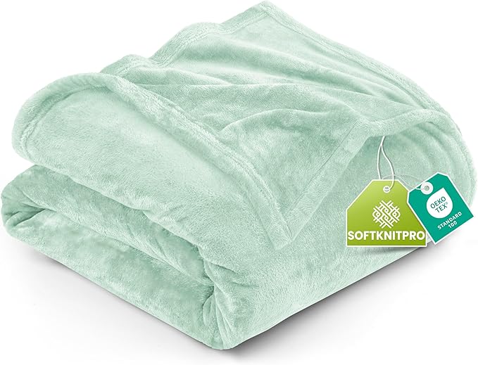 Utopia Bedding Soft Fleece Bed Blanket Twin Size Mint Green (60x80 Inch) | Microfiber Plush Warm Lightweight Breathable Cozy Blanket Anti-Static, All Season Use, Gift for Women and Men