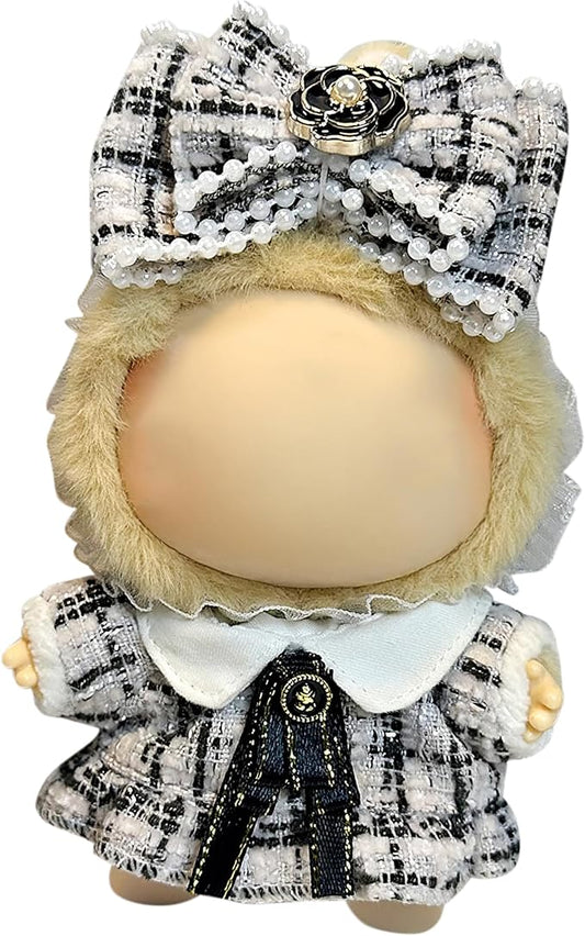 Clothes Fit for 17CM Doll, Fashion Doll Clothes Outfit Set Cute Theme Designer Toys Dress Accessories for Collector Fans Display (White Tweed Jacket)