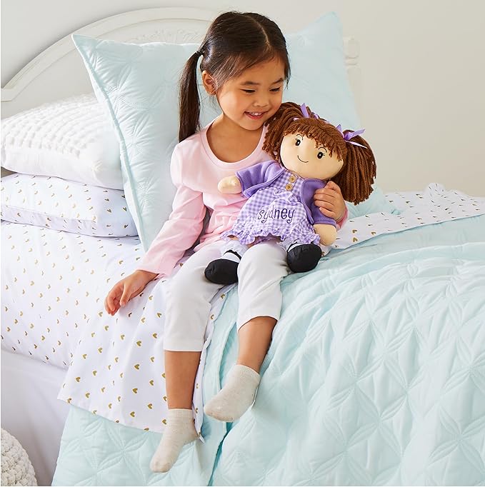 Let's Make Memories Personalized Rag Doll - Mini-Me Doll - Doll for Girls - Toy for Girls - Light Brown Hair