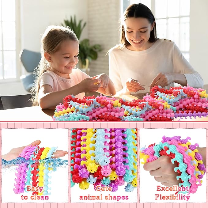 Chivao 100 Pack Bulk Stretchy String Fidget Toys Animal Sensory Toys for Kids and Adults Colorful Fidget Worm Stress Anxiety Relieve Party Favors Goodie Bag Fillers Birthday Gifts (Worm Style)