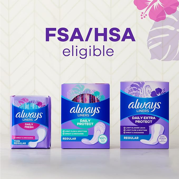 Always Panty Liners for Women Daily Liners, Regular Absorbency, Unscented, 432 Count (Pack of 2)
