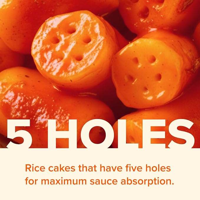 Five Holes Topokki Sweet & Spicy Flavor, Instant Korean Rice Cakes, 3.95oz (Pack of 2)