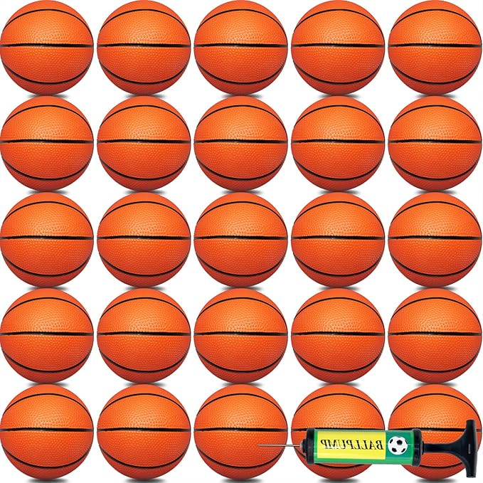 Oleitodh 40Pcs Mini Basketball Set, 6" Inch Small Basketballs with Pump for Over The Door Hoop Games, PVC Indoor Outdoor Play, Pool Beach Basketball, Party Favors, Adults Kids