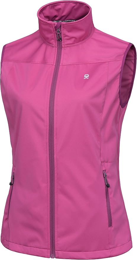 Little Donkey Andy Women's Lightweight Softshell Vest, Windproof Sleeveless Jacket for Running Hiking Travel