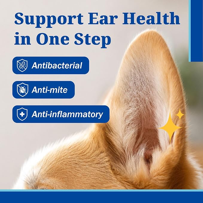Yeast Infection Treatment for Dogs, Otitis Externa Ear Drops for Dogs, Supports Yeast Ear Infection Care & Ear Wellness, Supports Ear Comfort, Itching, Redness & Discomfort, 1.01 fl oz (30 mL)