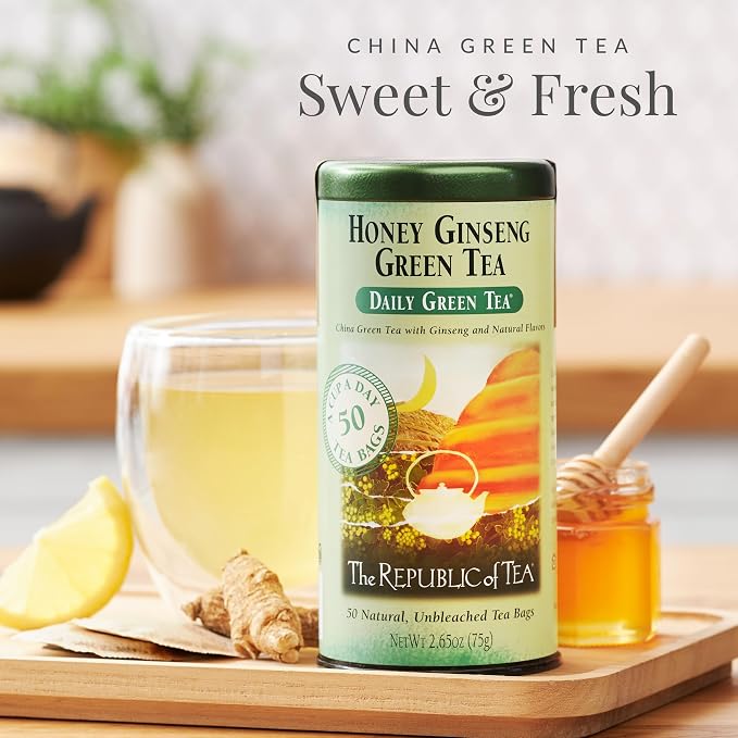 The Republic of Tea - Honey Ginseng Green Tea, 250 Tea Bags, Refill Pack | Flavored Gourmet Tea | Caffeinated