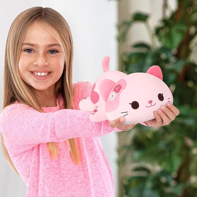 Onsoyours 9 Inch Cat Plush, Cute Sakura Cat Stuffed Animal, Little Ultrasoft Kitten Plush Toy Kawaii Kitty Gift for Kids