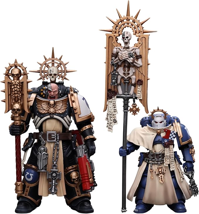 JOYTOY 1/18 Warhammer 40k 2PCS Action Figure Ultramarines Bladeguard Ancient,Chaplain Indomitus Collection Anime Model Christmas Birthday Gifts