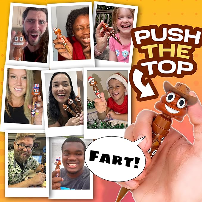 Farting Poop Pen with Multiple Funny Sounds - Perfect Halloween Games & Novelty Gift for Teens, Kids & Boys - Pen & Prank Toy for Halloween Parties, Games & Family Fun All Day (Cowboy)