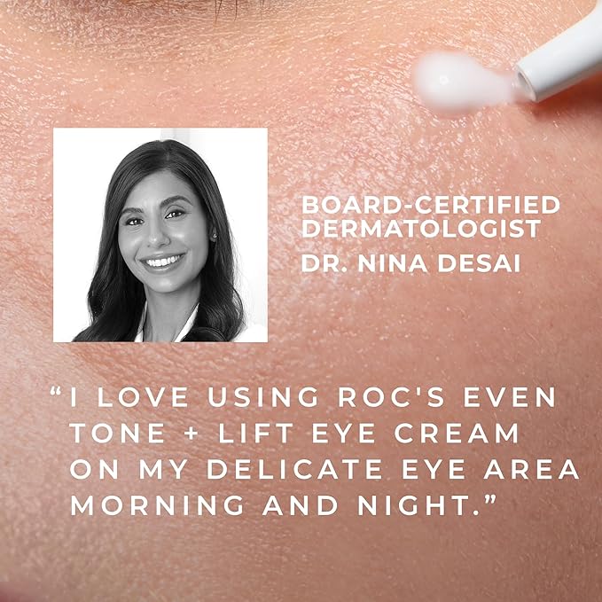 RoC Multi Correxion 5 in 1 Anti-Aging Eye Cream for Puffiness, Under Eye Bags & Dark Circles, Skin Care Treatment with Shea Butter, (.5 oz) with Night Cream Packette (Packaging May Vary)