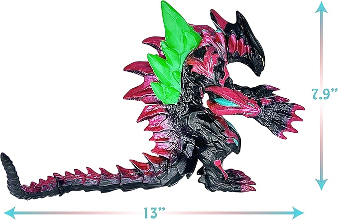 TwCare Ultra Monster EX Arch Belial Action Figure vs Godzilla Toy, 7.9in Tall, 13in Length, Movie Series Movable Joints Soft Vinyl, Travel Bag
