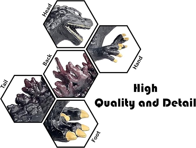 TwCare Set of 10 Godzilla Toys, Movable Joint Action Figures, King of The Monsters vs Kong Mini Dinosaur Mothra Imago Burning Heisei Mecha Ghidorah Playsets Kids Birthday Cake Toppers Pack