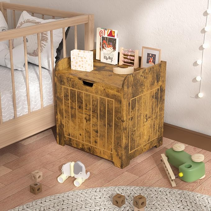 Aenuert Storage Chests, Small Cube Organizer Box,Wooden Entryway Storage (Brown, Without Handles)