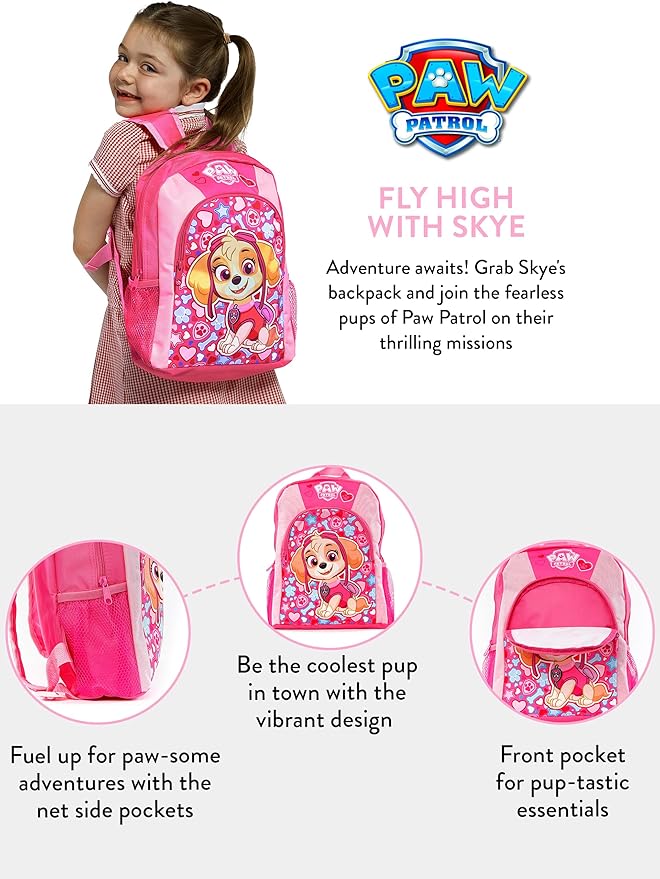 Paw Patrol Skye Backpack | Backpacks for Girls | Kids School Bags