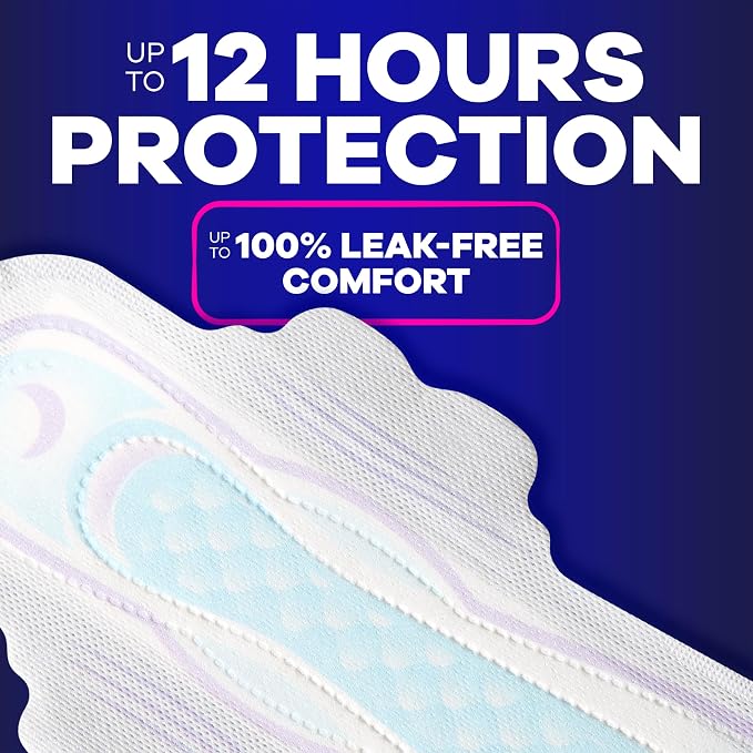 Always Ultra Thin Overnight Pads, Size 5, Extra Heavy Overnight, Unscented, 92 Count (2 Packs of 46)