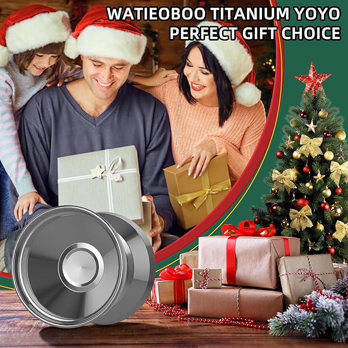 WATIEOBOOyoyo TC4 Aviation Titanium Alloy yoyo Professional Non-Reactive Yo-yo, Suitable for Children and Adults Trick yo yo, Party Performance Yo-yos and Competition Yo yos